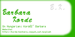 barbara korde business card